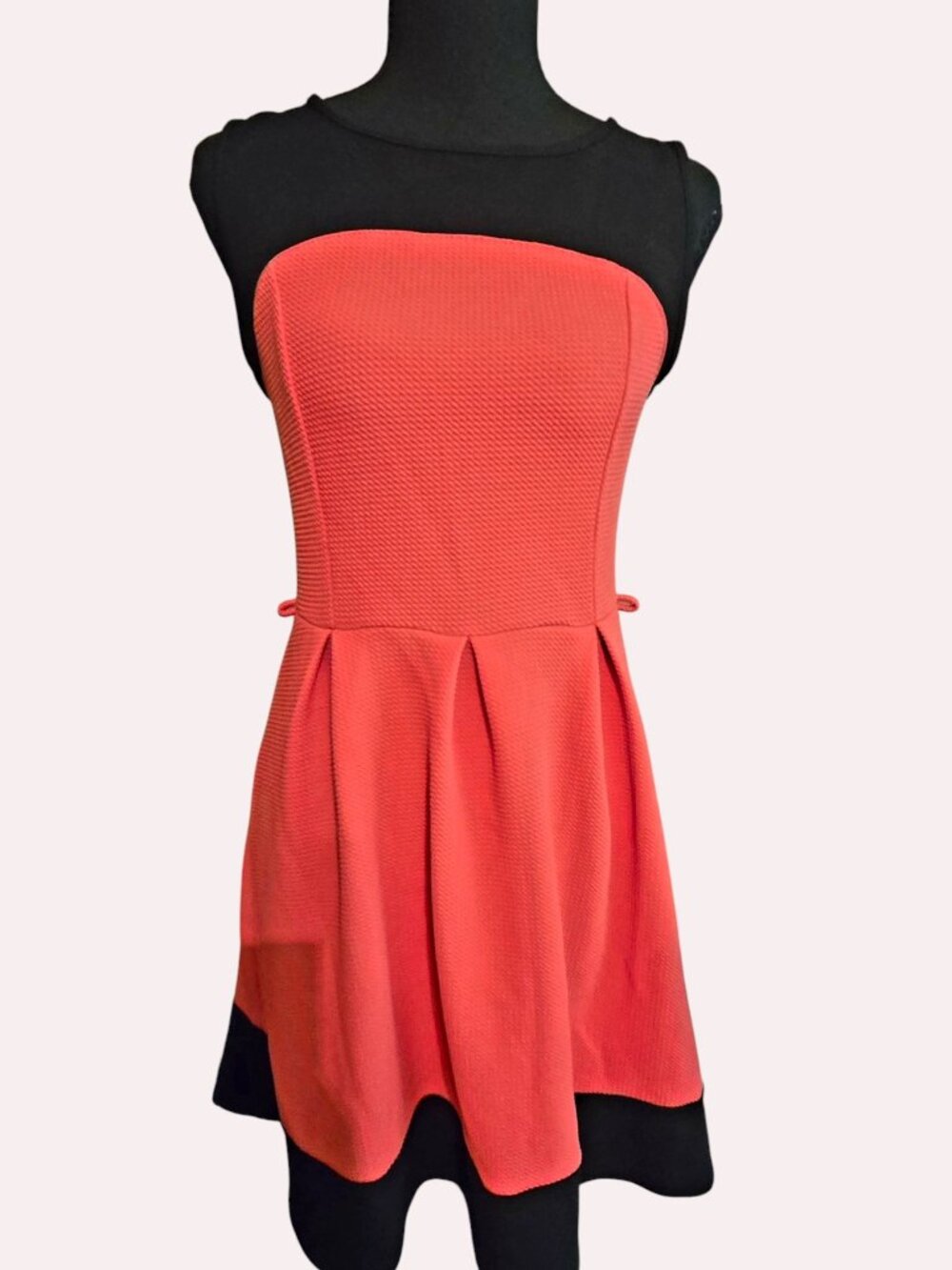 5th & Love Strapless Coral Fit & Flare Dress